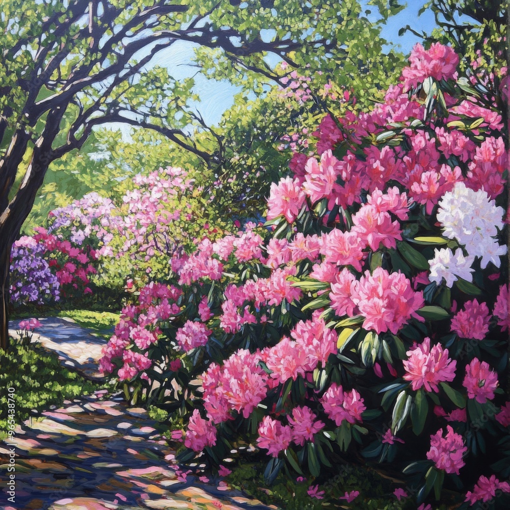 Obraz premium Colorful Blooming Flowers in a Lush Green Forest 