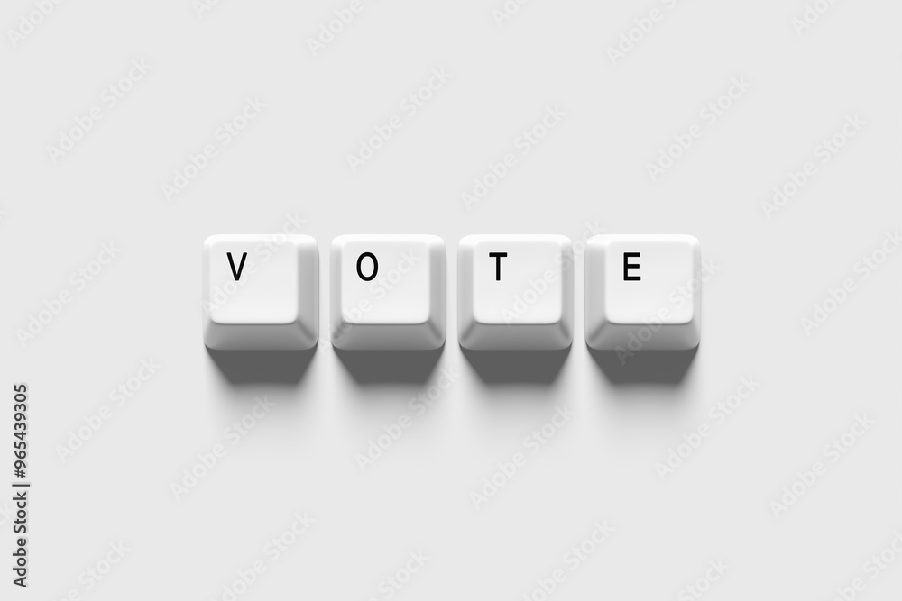 Vote showing on four computer keyboard keys for election Vote showing on four computer keyboard keys for election