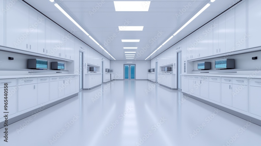 Futuristic Laboratory of Advanced Technology - with Ray Tracing Reflections Futuristic Laboratory of Advanced Technology - with Ray Tracing Reflections