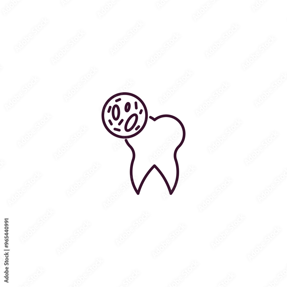 bacteria in mouth outline icon. Linear vector from dentist concept. Thin line bacteria in mouth icon isolated on white background bacteria in mouth outline icon. Linear vector from dentist concept. Thin line bacteria in mouth icon isolated on white background