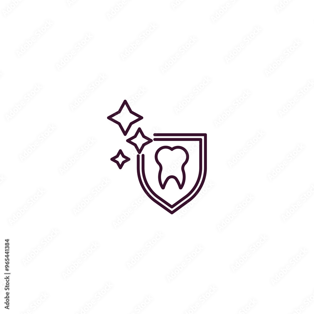 dental protection outline icon. Linear vector from dentist concept. Thin line dental protection icon isolated on white background dental protection outline icon. Linear vector from dentist concept. Thin line dental protection icon isolated on white background