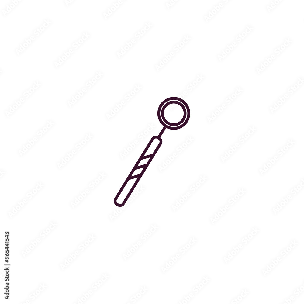 dentist mirror outline icon. Linear vector from dentist concept. Thin line dentist mirror icon isolated on white background dentist mirror outline icon. Linear vector from dentist concept. Thin line dentist mirror icon isolated on white background