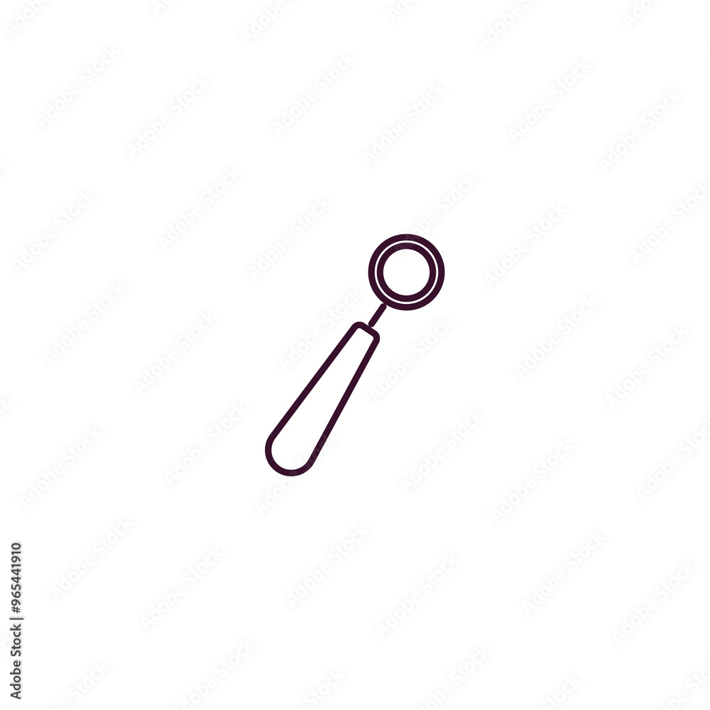 mouth mirror outline icon. Linear vector from dentist concept. Thin line mouth mirror icon isolated on white background mouth mirror outline icon. Linear vector from dentist concept. Thin line mouth mirror icon isolated on white background