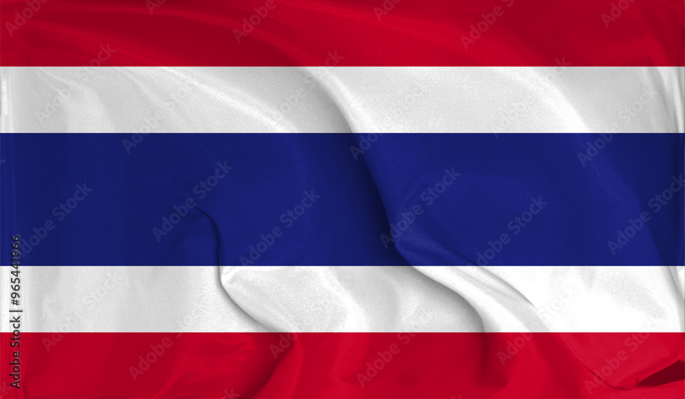 An up close view of Thailand flag flying textures An up close view of Thailand flag flying textures