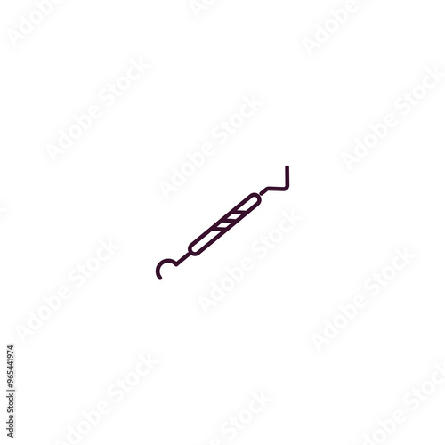 periodontal scaler outline icon. Linear vector from dentist concept. Thin line periodontal scaler icon isolated on white background