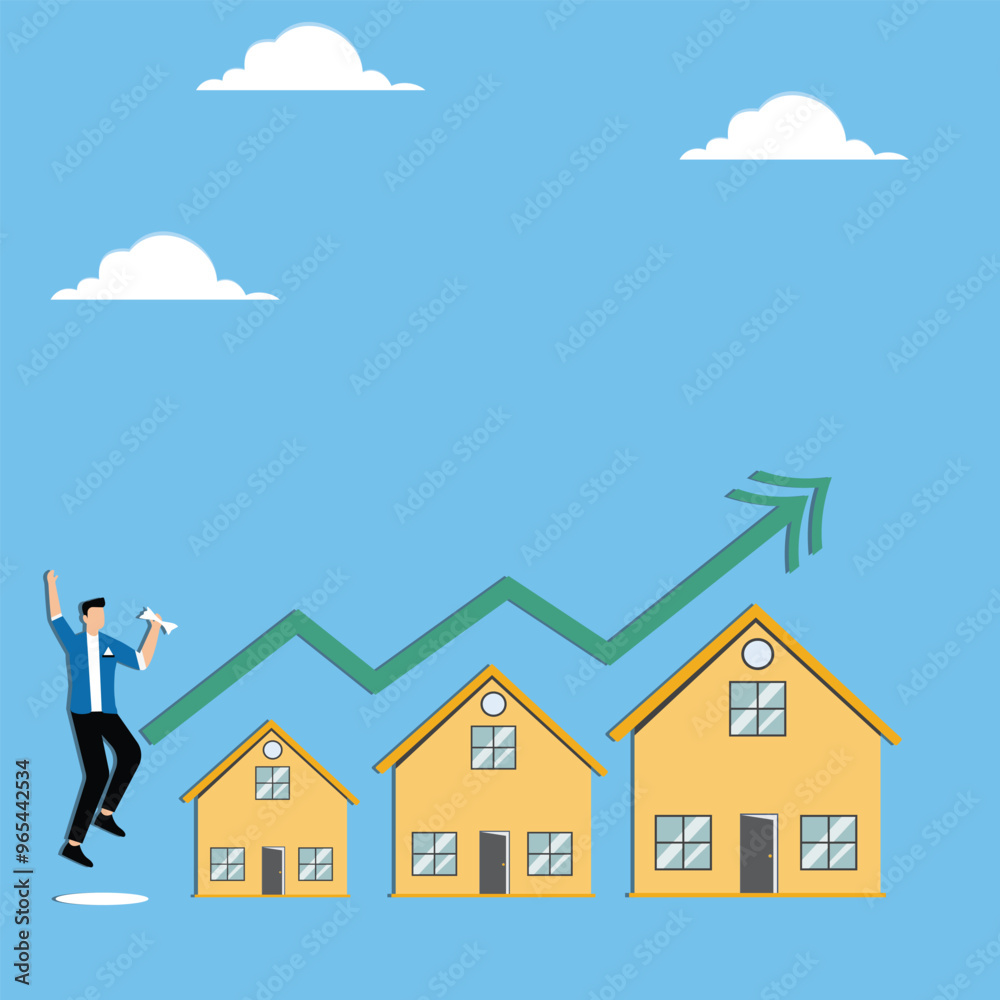Increased Housing Demand. real estate or property growth concept Increased Housing Demand. real estate or property growth concept