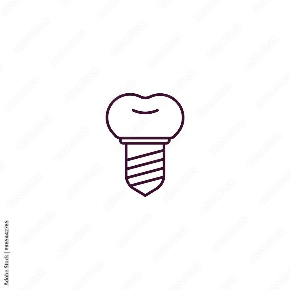implant outline icon. Linear vector from dentist concept. Thin line implant icon isolated on white background implant outline icon. Linear vector from dentist concept. Thin line implant icon isolated on white background