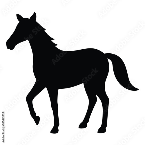 Elegant Horse Silhouette in Black.