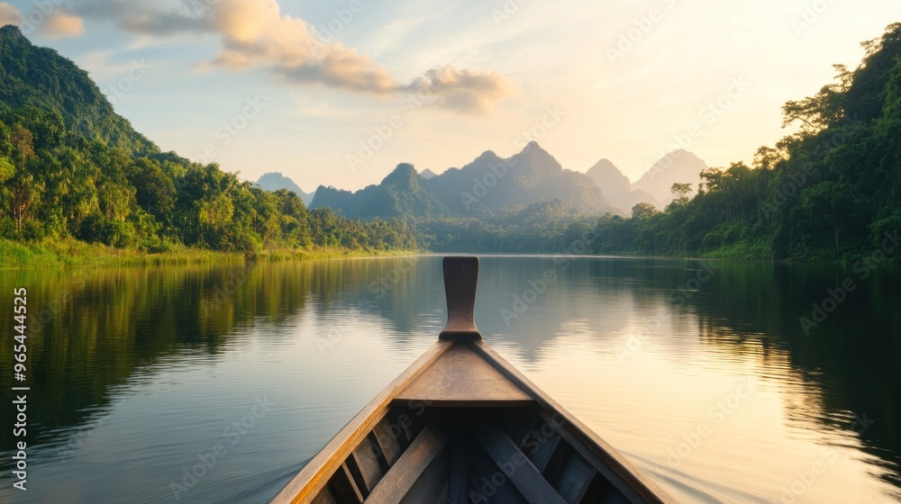 Obraz premium Serenity on the River: A Journey through Nature's Beauty