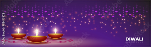 Vector illustration of Happy Diwali decorative background template