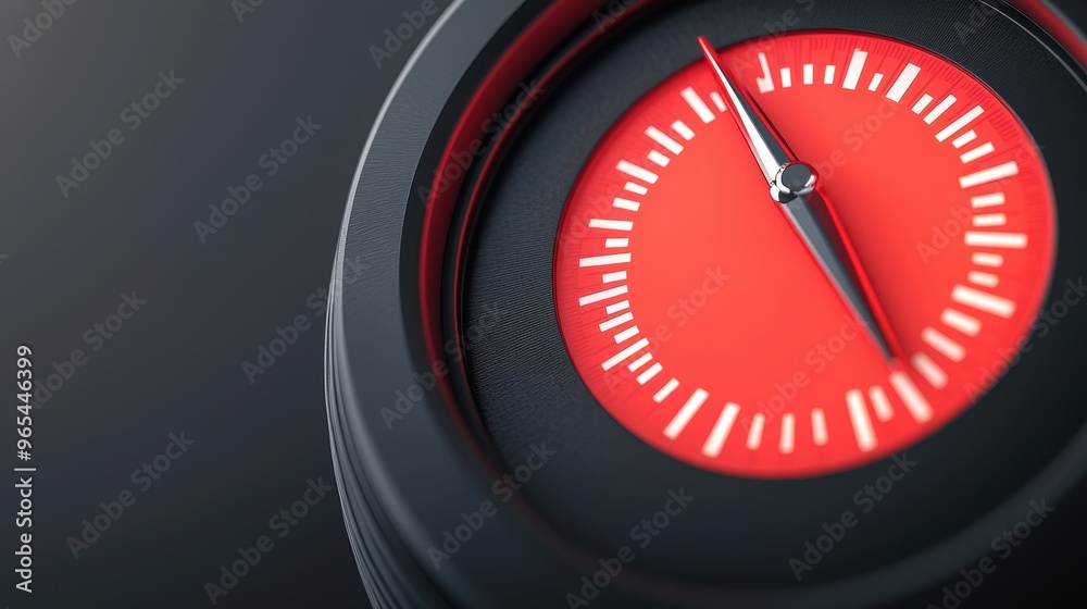 Energy Meter Needle in the Red - with Copy Space and Selective Focus | Quality Energy Meter Needle in the Red - with Copy Space and Selective Focus | Quality