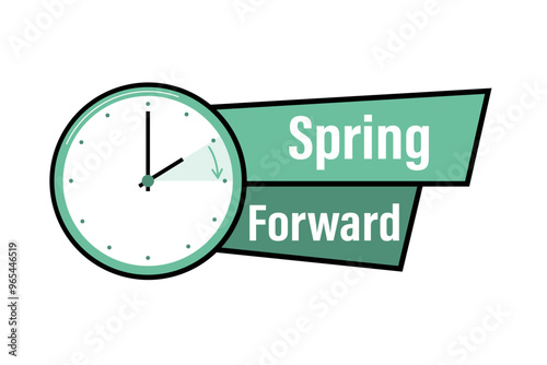Summer time. Daylight saving time. Spring forward clock vector icon