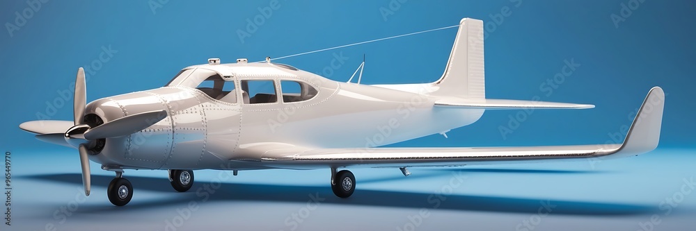 Miniature plane on blue background travel concept Miniature plane on blue background travel concept