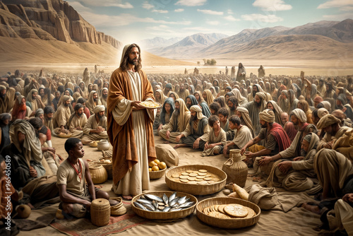 Jesus Christ, Feeds the five thousand - Biblical story