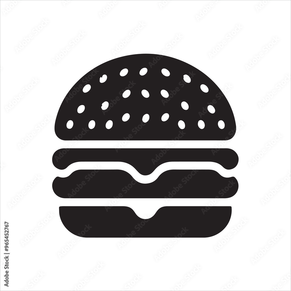 Hamburger silhouette on white background
Hamburger silhouette on white background