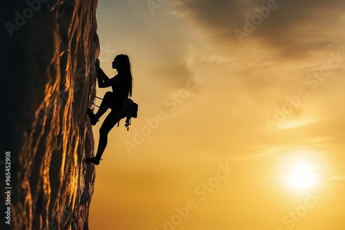 silhouette of a female climber