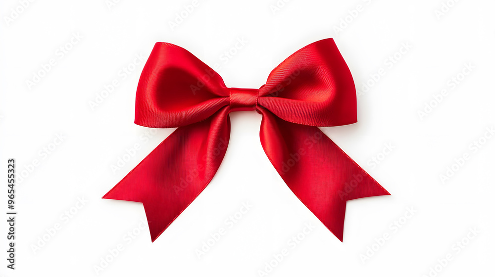 Fototapeta premium Decorative Red bow isolated on white background