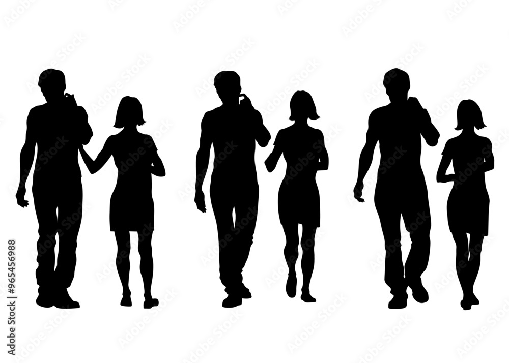Couple of young guy and girl on white background Couple of young guy and girl on white background