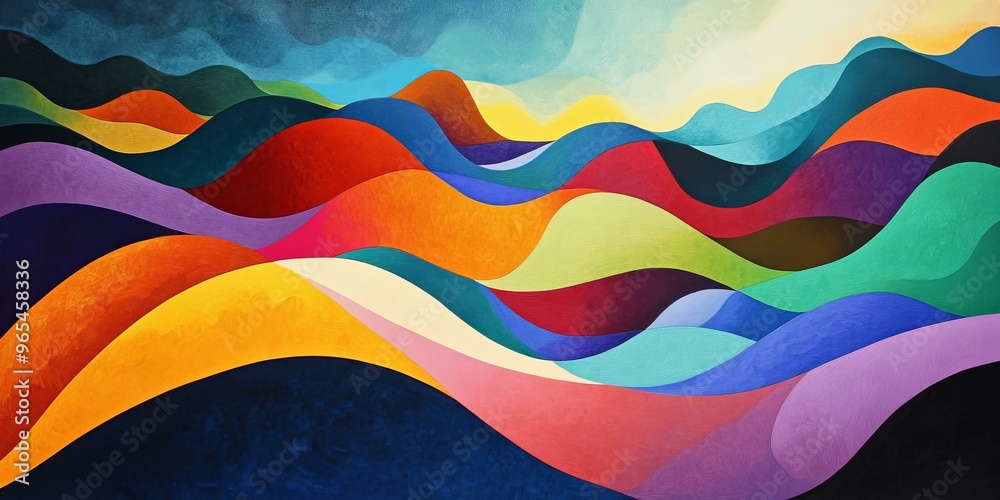 Abstract art, colorful hills, undulating curves. Abstract art, colorful hills, undulating curves.
