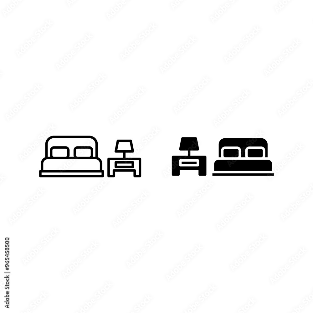Obraz premium badroom icon set on white background color editable