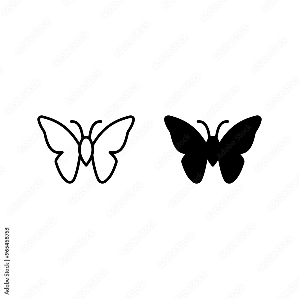 Butterfly outline icon set. Insect simple line vector icon color editable Butterfly outline icon set. Insect simple line vector icon color editable
