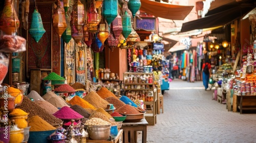 Vibrant Spices in a Moroccan Market