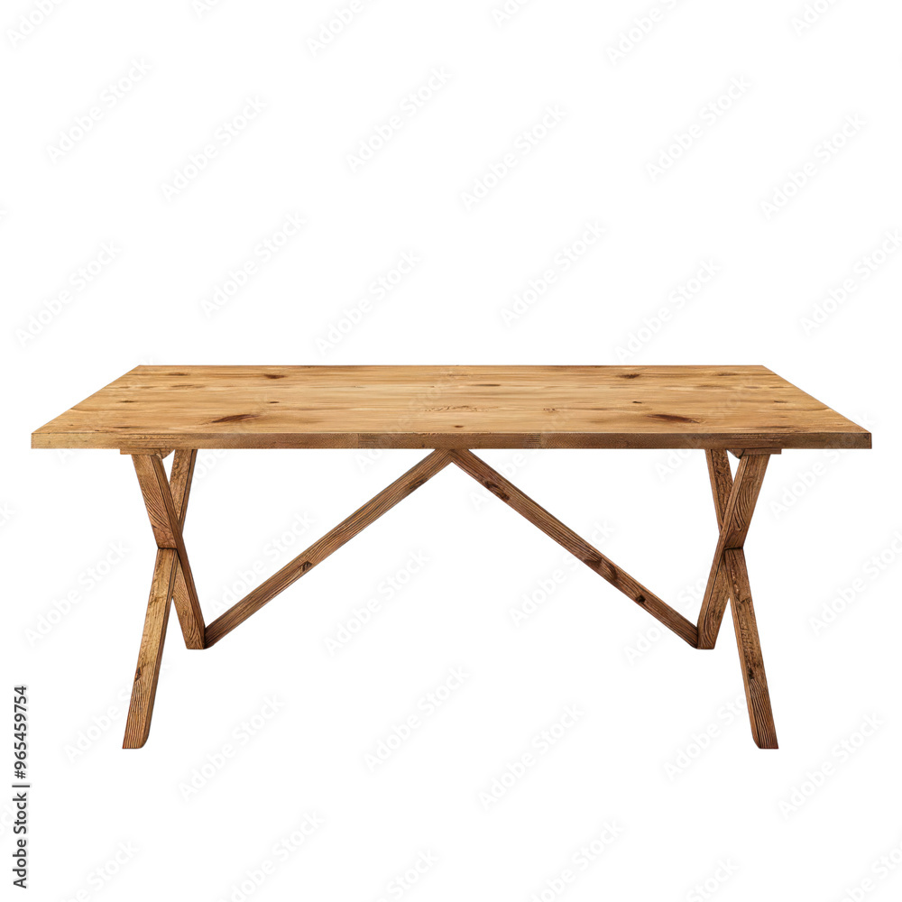 Fototapeta premium modern wood table side view isolated on transparent background
