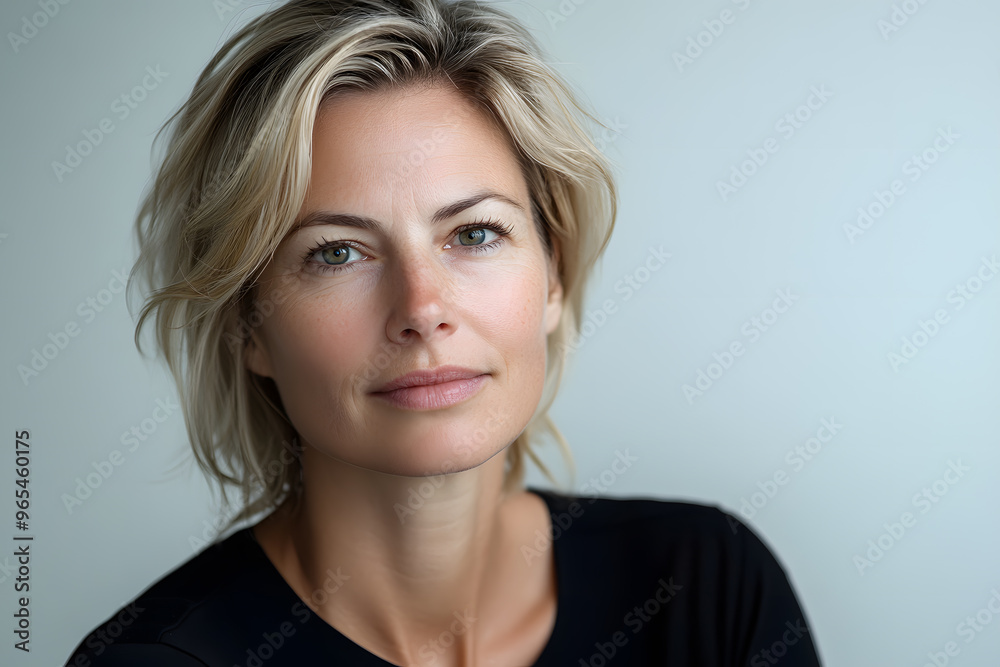 Portrait of middle age woman isolated on white background Portrait of middle age woman isolated on white background