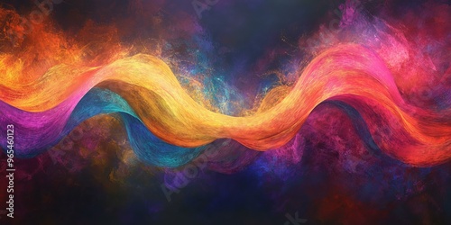 Wallpaper Mural Abstract painting with colorful wavy lines. Torontodigital.ca