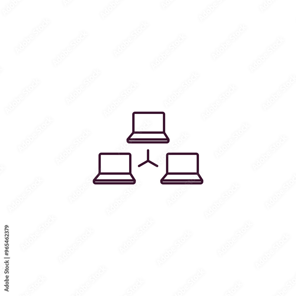 computer and network outline icon. Linear vector from education concept. Thin line computer and network icon isolated on white background computer and network outline icon. Linear vector from education concept. Thin line computer and network icon isolated on white background