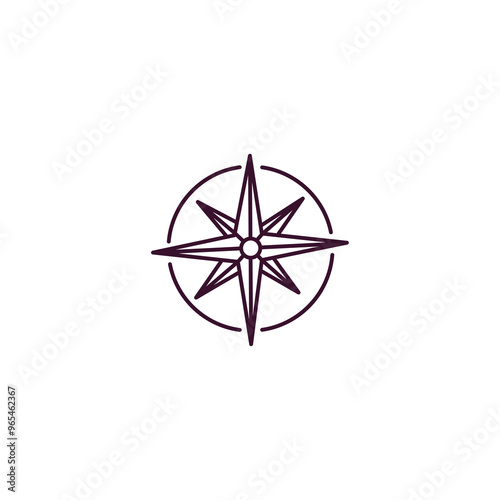 draw with compass outline icon. Linear vector from education concept. Thin line draw with compass icon isolated on white background