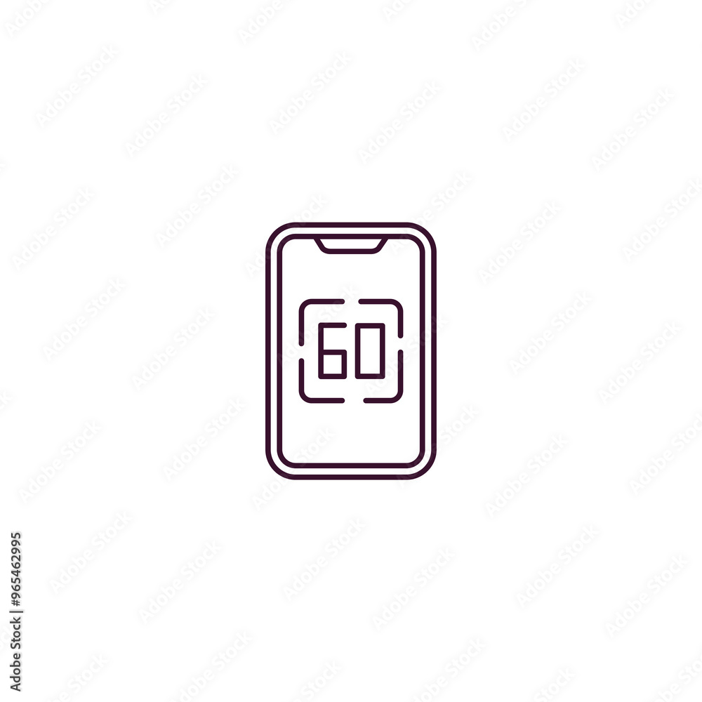 digital display 60 outline icon. Linear vector from education concept. Thin line digital display 60 icon isolated on white background digital display 60 outline icon. Linear vector from education concept. Thin line digital display 60 icon isolated on white background