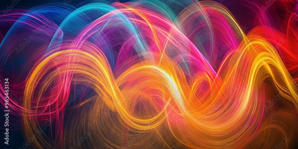 Fototapeta premium Abstract colorful light streaks swirling.