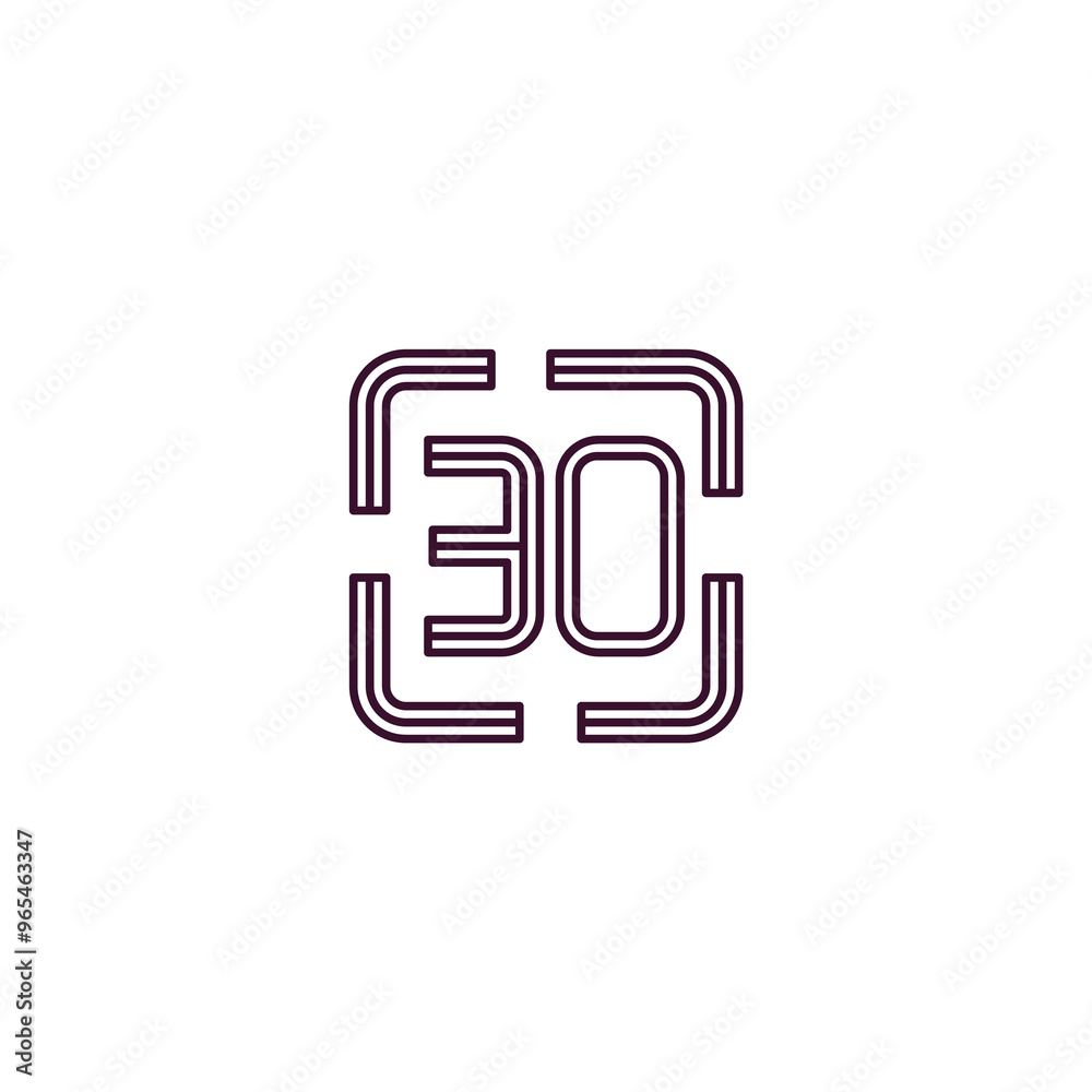 digital display 30 outline icon. Linear vector from education concept. Thin line digital display 30 icon isolated on white background digital display 30 outline icon. Linear vector from education concept. Thin line digital display 30 icon isolated on white background