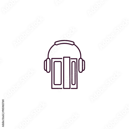 audiobook outline icon. Linear vector from education concept. Thin line audiobook icon isolated on white background
