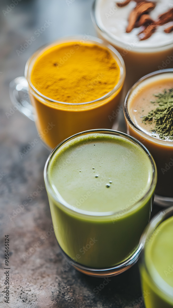 Functional beverages featuring vibrant green and golden drinks rich in health benefits and natural ingredients displayed in clear glasses Functional beverages featuring vibrant green and golden drinks rich in health benefits and natural ingredients displayed in clear glasses