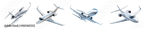 Private jet flying mid-air luxury transportation travel transparent background photo