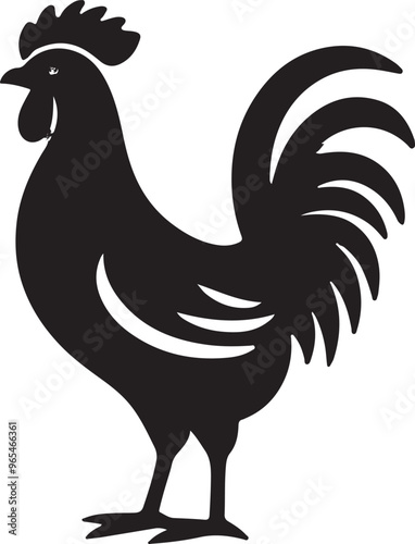 chicken silhouette chicken isolated on white background