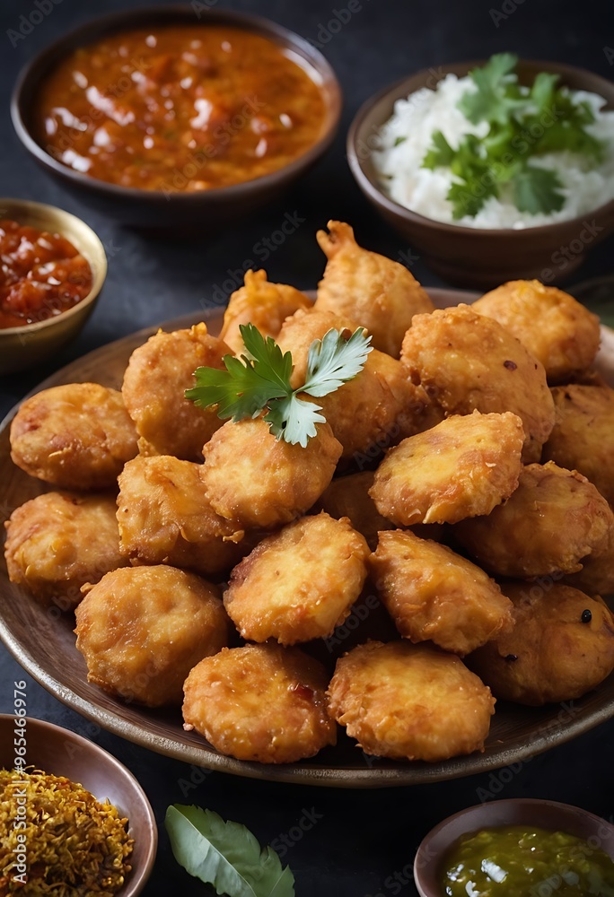 Delicious Indian traditional dish Pakora or bhaji or Bhajji Delicious Indian traditional dish Pakora or bhaji or Bhajji