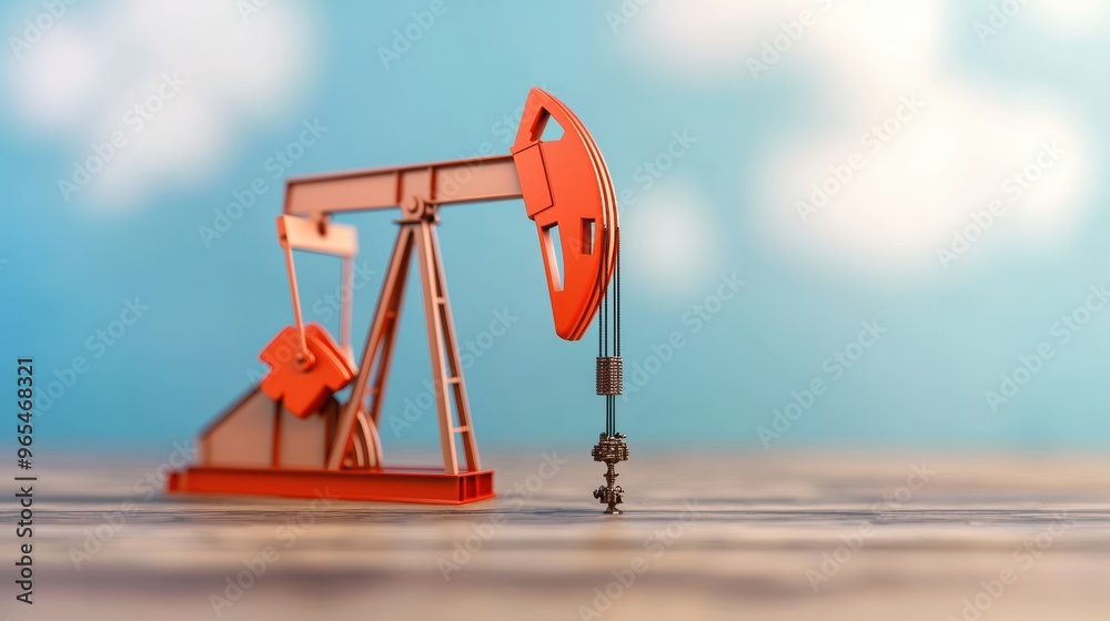 Fototapeta premium Global Economic Downturn in Oil Industry - Financial Loss and Decline Concept Illustration with Copy Space and Selective Focus in Ultra HD Quality