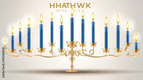 Cartoon illustrations of lighted candles on the table to celebrate Hanukkah,generated with AI.