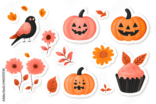 Halloween theme cute stickers collection