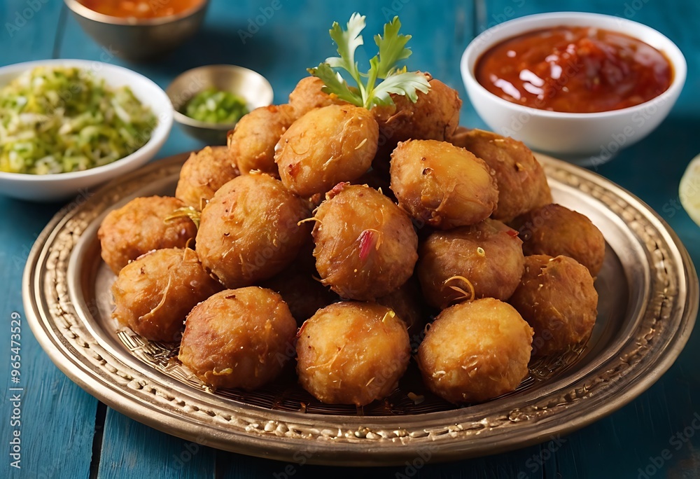 Delicious Indian traditional dish Pakora or bhaji or Bhajji Delicious Indian traditional dish Pakora or bhaji or Bhajji
