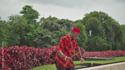 Nigerian Igbo man dance of the success of a business or achievement.
 photo