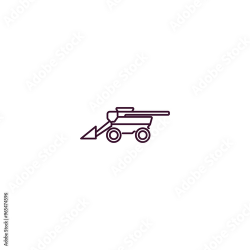 combine harvester outline icon. Linear vector from farming and gardening concept. Thin line combine harvester icon isolated on white background
