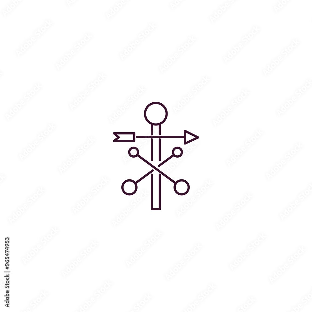 vane outline icon. Linear vector from farming and gardening concept. Thin line vane icon isolated on white background vane outline icon. Linear vector from farming and gardening concept. Thin line vane icon isolated on white background