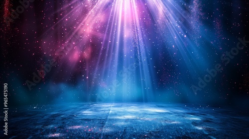 Mystical Rays of Light Shining from Cosmic Space