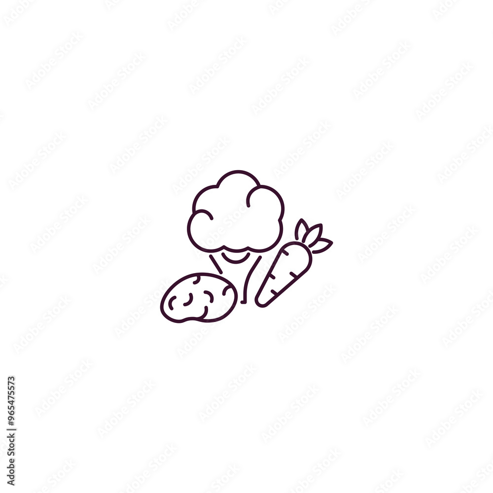 vegetables outline icon. Linear vector from farming and gardening concept. Thin line vegetables icon isolated on white background vegetables outline icon. Linear vector from farming and gardening concept. Thin line vegetables icon isolated on white background