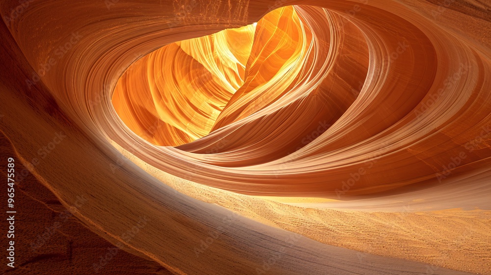 Obraz premium A stunning view of Antelope Canyon's swirling rock formations and warm light.