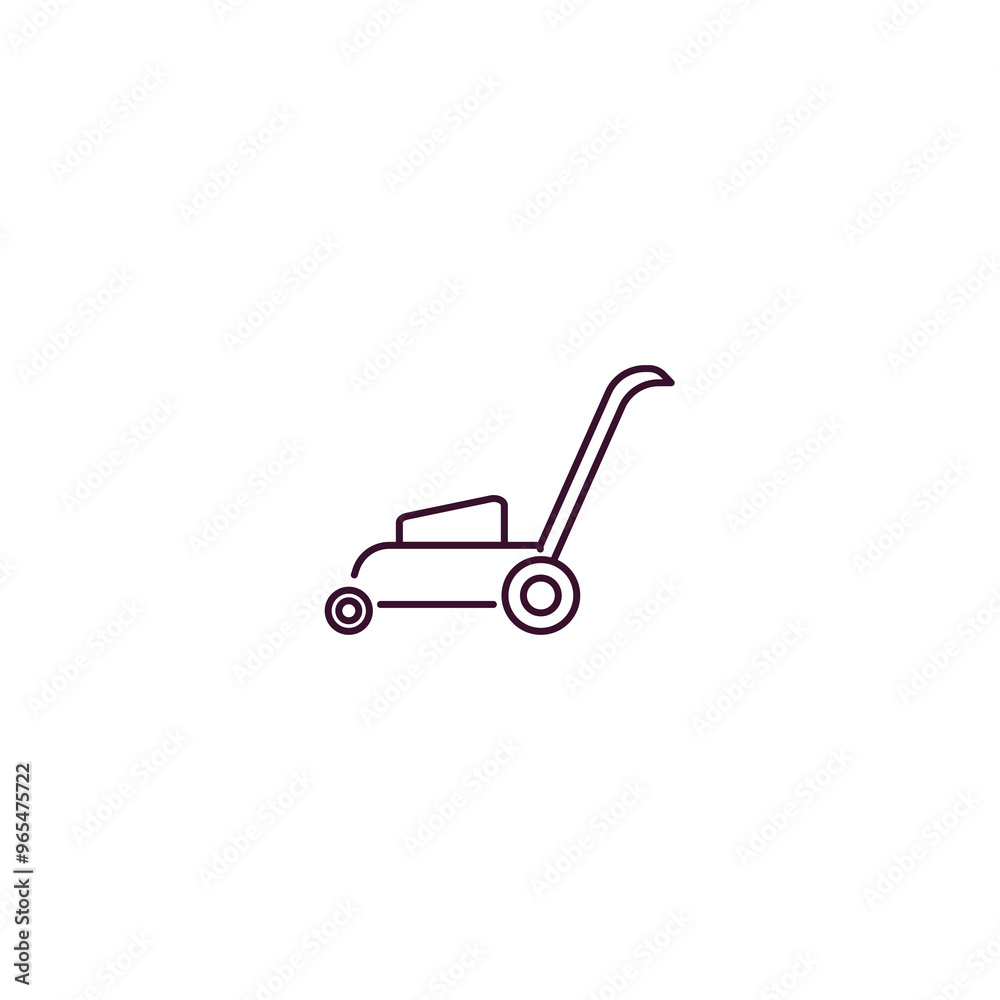 lawnmower outline icon. Linear vector from farming and gardening concept. Thin line lawnmower icon isolated on white background lawnmower outline icon. Linear vector from farming and gardening concept. Thin line lawnmower icon isolated on white background